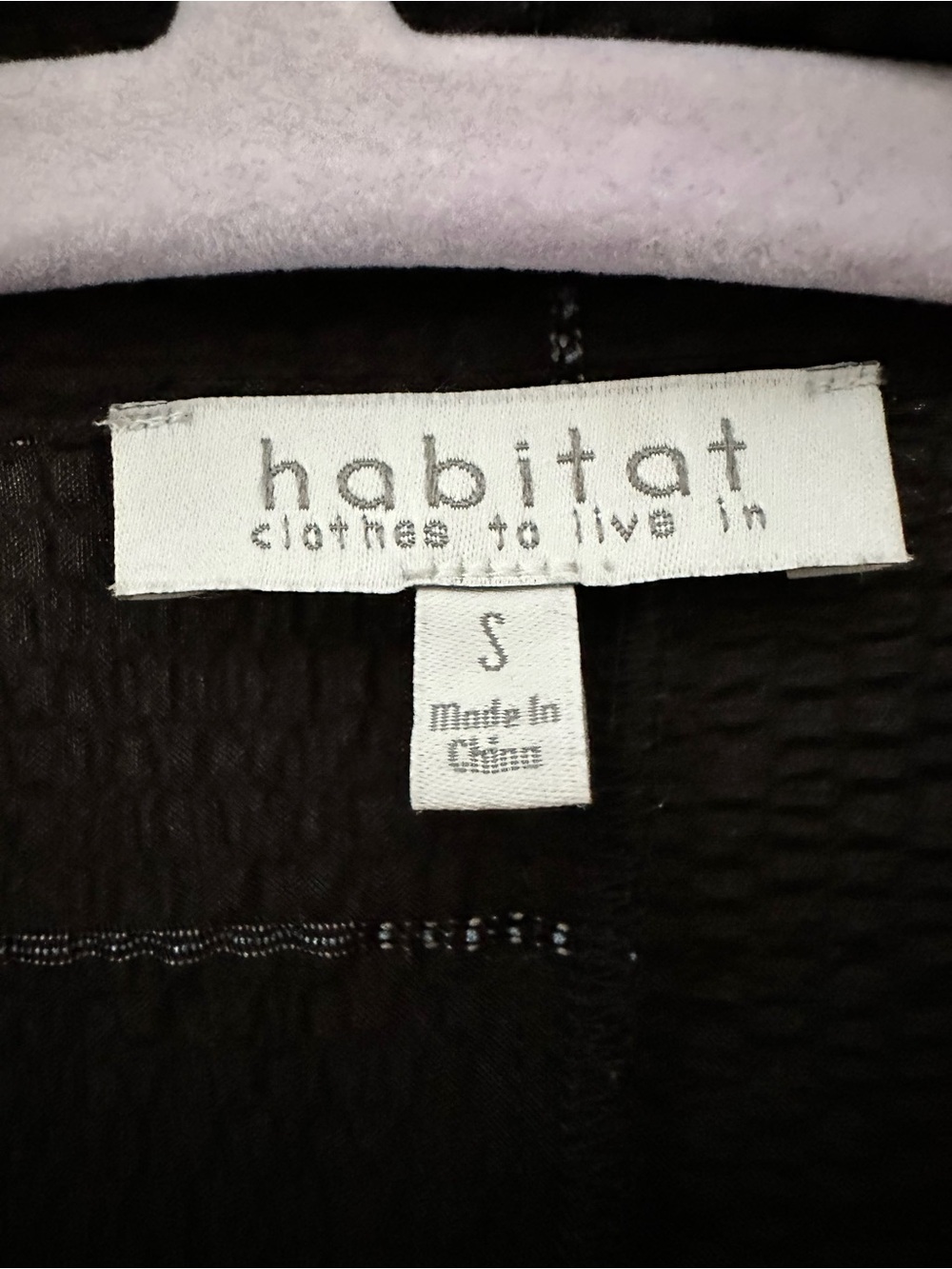 Habitat Textured Black Button-Front Jacket Top with White Windowpane Trim Small - Picture 2 of 7
